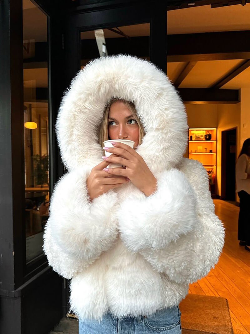 Zeya- Mariel Faux Fur Jacket White S 2