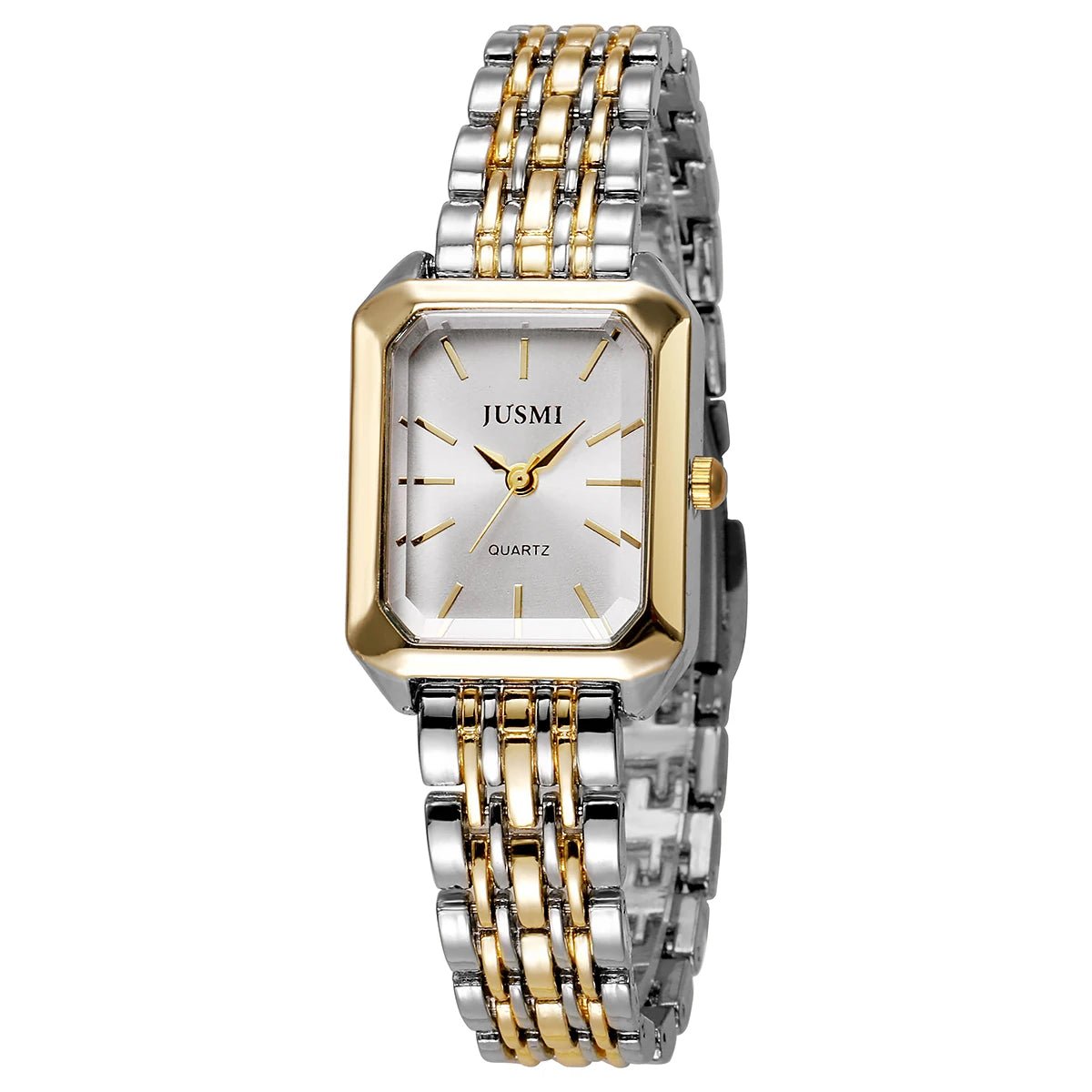 ZEYA - Aisleen Square Dial Steel Strip Quartz Watch - Stylish, Durable Timepiece