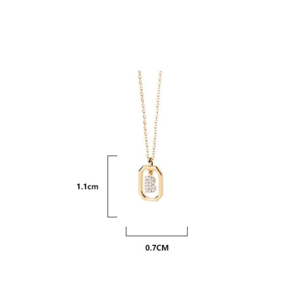 ZEYA - Bianca Letter Zirconia Necklace