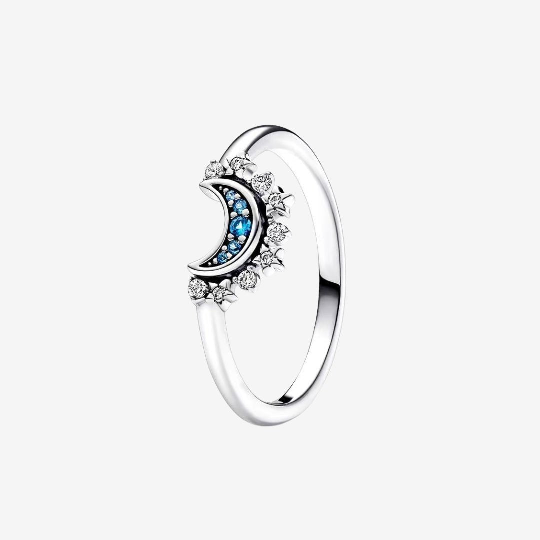 ZEYA - Brietta Celestial Sun & Moon Ring Set - Hand - Finished 14k Gold - Plated Stackable Jewelry