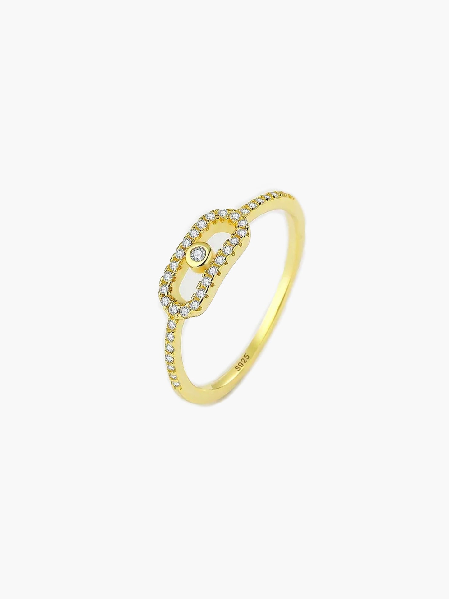 Emma - Bague géométrique argentée pour femme, design élégant en argent sterling 925