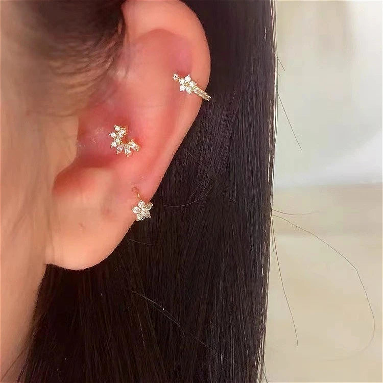 Créoles étoile en acier inoxydable avec accents de zircon pour style unisexe