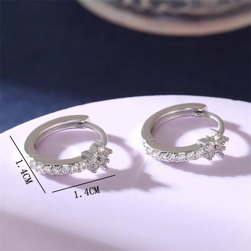 Créoles étoile en acier inoxydable avec accents de zircon pour style unisexe