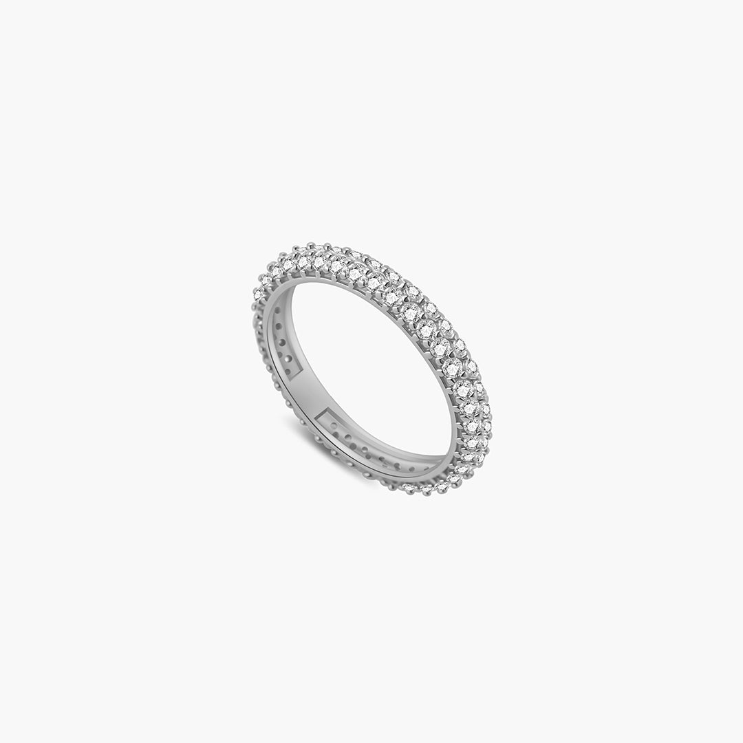 Bague Soraya avec strass et bordure en couronne