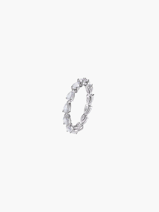 Bague d'éternité pour femme - Moissanite taille poire 3x5mm en argent sterling 925