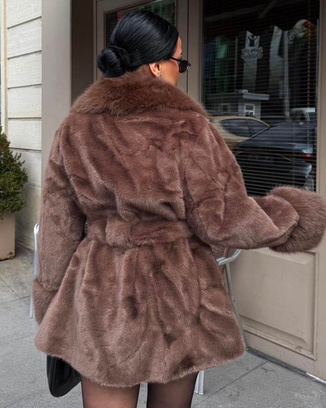 ZEYA - Carmina Faux Fur Trim Coat