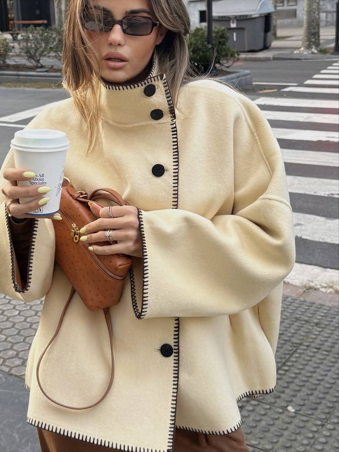 ZEYA - Emma High Neck Button Jacket