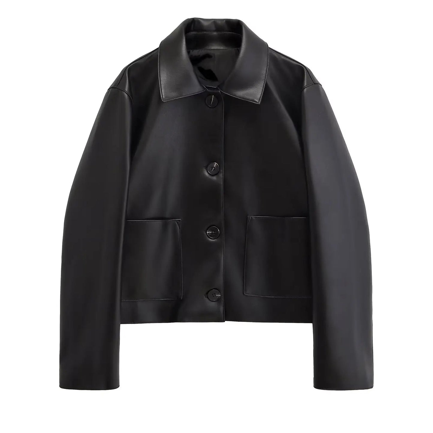 ZEYA - Gianne Cropped Faux Leather Jacket