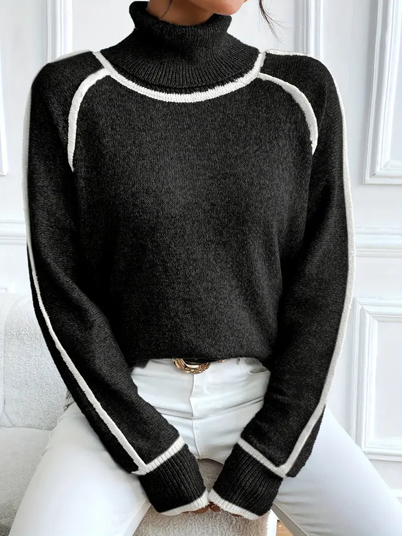 ZEYA - Jovie Contrasting Turtleneck Sweater