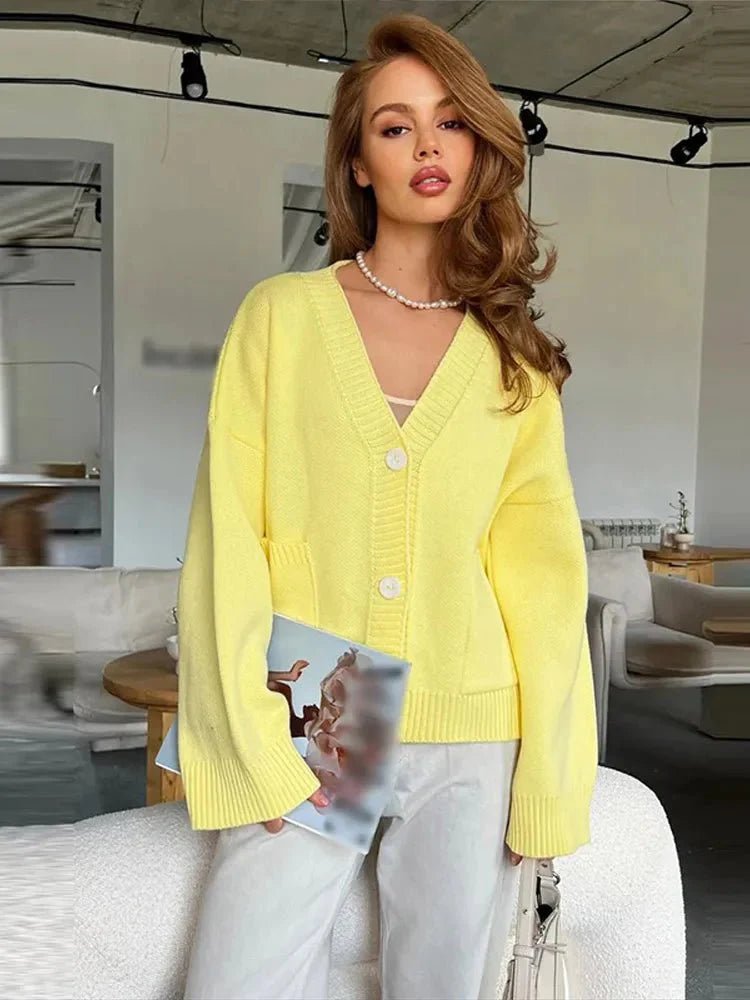 ZEYA - Melissa Cardigan with Elegant V Neck & Long Sleeves